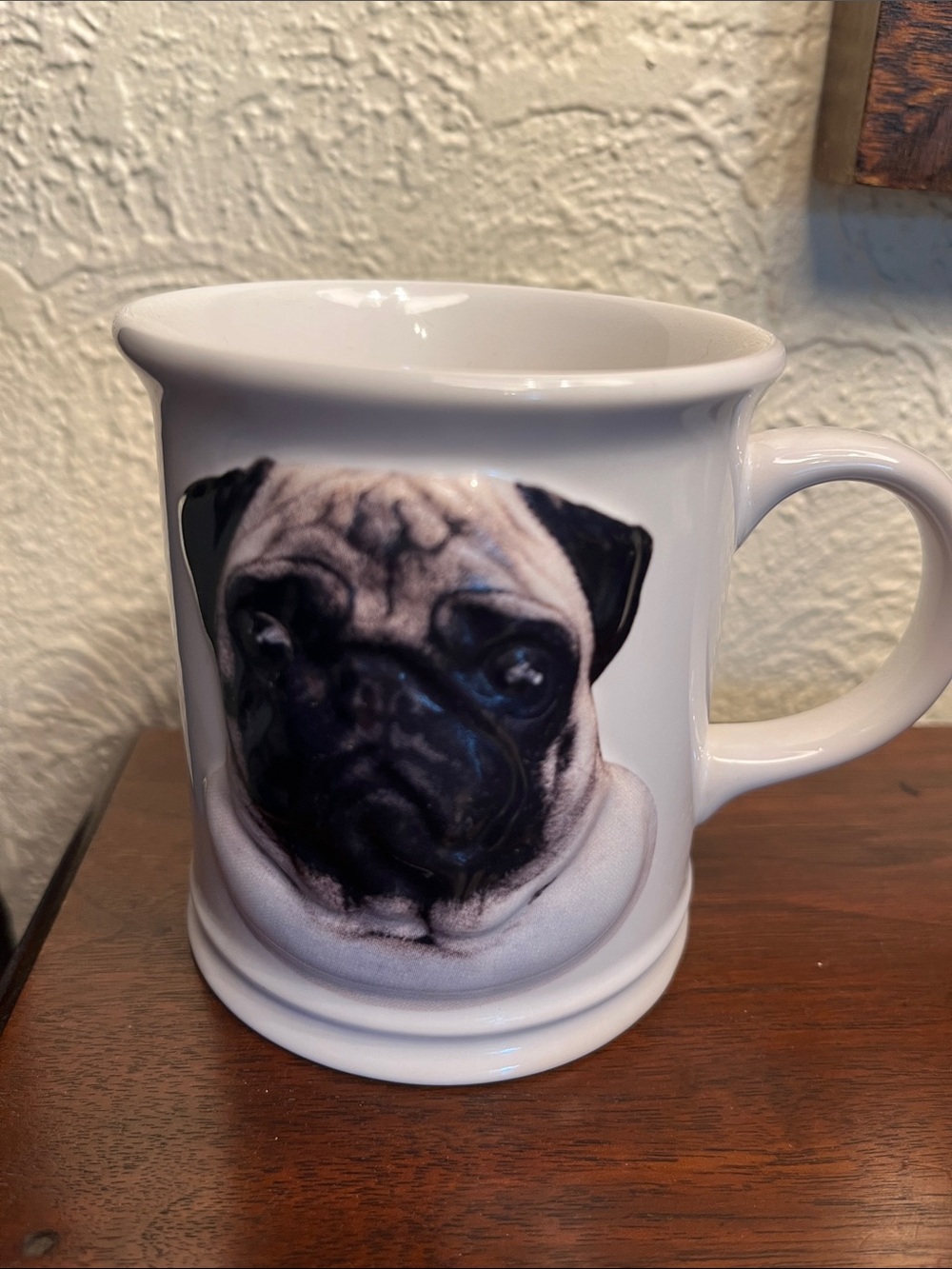 White Pug Ceramic Coffee Mug - Cute Dog Print